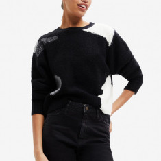 Desigual pulover femei, culoarea negru,