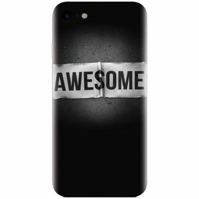 Husa silicon pentru Apple Iphone 7, Awesome Label Dark foto