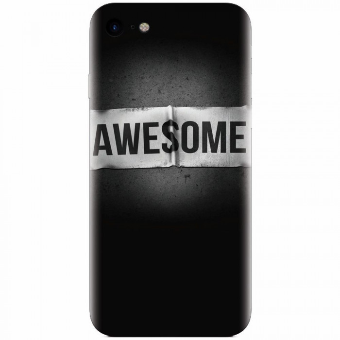 Husa silicon pentru Apple Iphone 7, Awesome Label Dark