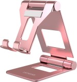 Suport reglabil pentru telefon/tableta Licheers, aliaj aluminiu, rose gold, 4-13 inchi