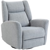 HOMCOM Fotoliu balansabil cu funcție rotativă, material rezistent la zg&acirc;rieturi și șezut lat și ad&acirc;nc pentru living, gri deschis | Aosom Romania