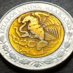 Moneda bimetal 5 NUEVO PESOS - MEXIC, anul 1992 * cod 4674