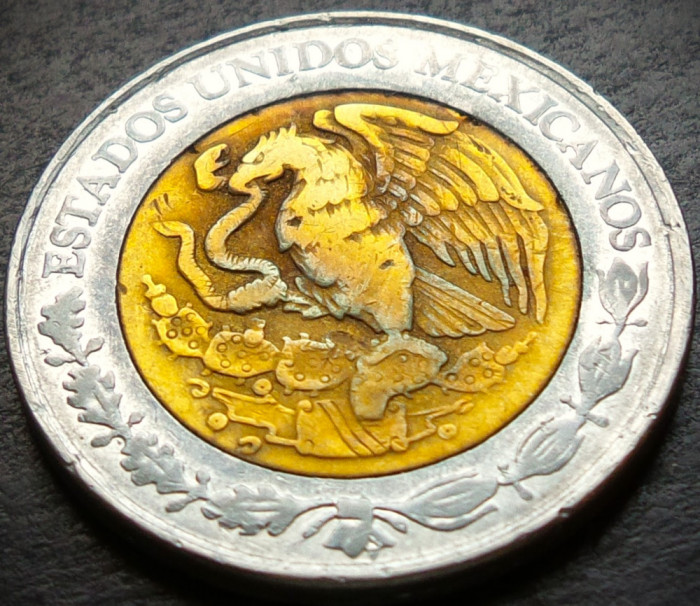 Moneda bimetal 5 NUEVO PESOS - MEXIC, anul 1992 * cod 4674
