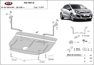 Scut motor metalic Kia Rio III 2011-2016 foto