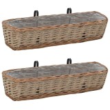 Cumpara ieftin Jardiniera de balcon, 2 buc., 80 cm, rachita cu captuseala PE