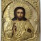 Iisus Pantocrator, Icoana cu Ferecatura Aurita, Scoala Rusa, Secol XIX