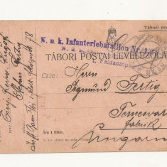 D1 Carte Postala Militara k.u.k. Imperiul Austro-Ungar , 1916, Temesvar