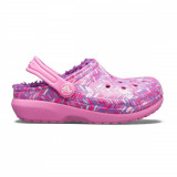 Saboti Crocs Classic Lined Graphic Clog Kids Roz - Party Pink/Amethyst, 27