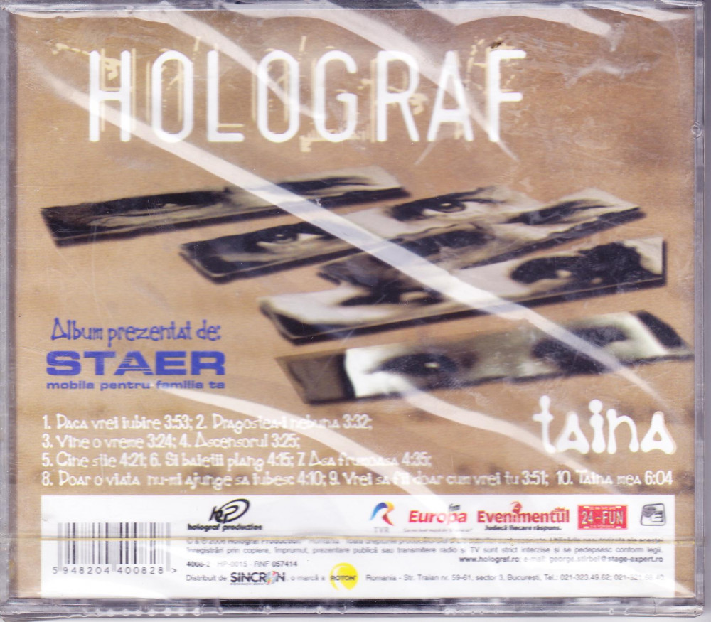 CD Rock: Holograf - Taina ( 2006, original, SIGILAT ) | Okazii.ro
