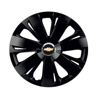 Set 4 capace roti Negre Cu Inel Cromat Energy R14 Compatibil Cu Chevrolet foto