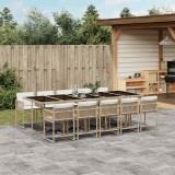 vidaXL Set mobilier de grădină cu perne, 11 piese, bej, poliratan 3211474
