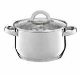 Oala cu capac Berry, Ambition, 16 cm, 1.9 L, inox/sticla temperata