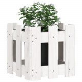 Jardiniera gradina design gard, alb, 30x30x30 cm lemn masiv pin GartenMobel Dekor, vidaXL