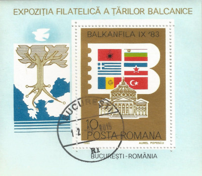 #Romania, LP 1089/1983, Expozitia Filatelica &amp;quot;Balkanfila IX&amp;quot;, colita dant., obl. foto