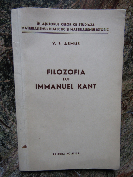 V F ASMUS - FILOZOFIA LUI IMMANUEL KANT