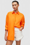 Cumpara ieftin AllSaints camasa din bumbac Sasha femei, culoarea portocaliu, cu guler clasic, relaxed