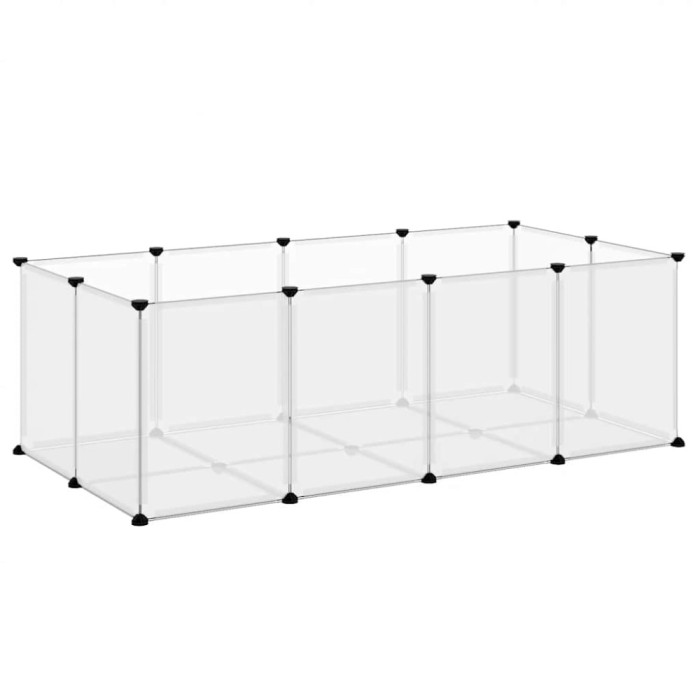 Cusca pentru animale mici transparent 144x74x46,5 cm PP si otel