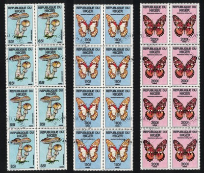 8X NIGER 1990 - Ciuperci si fluturi / serie completa (2 imagini) foto