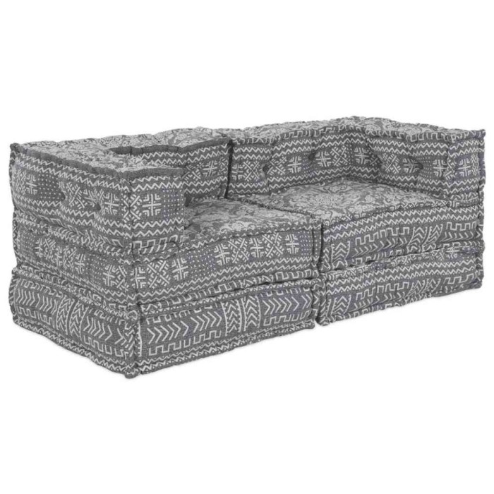 vidaXL Canapea modulară 2 pcs Gri deschis 70 x 70 x 56 cm țesătură 3315106