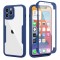 Husa Max Defence pentru Samsung Galaxy A02s/ A03s, Bumper Albastru, Fata Dubla Transparenta, Protectie Antisoc Full 360 ( fata, spate, margini ), Flip