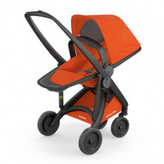 Carucior Reversible Ecologic cu Cadru Negru Orange foto