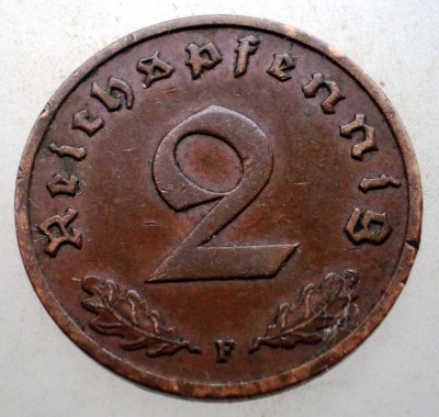 2.812 GERMANIA 2 REICHSPFENNIG 1938 F foto