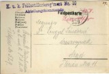 CP1710N Feldpostkarte cu ștampila K u K Feldartilleriegiment Nr 110, 1918, Feldpost 529, circulat de pe frontul italian la Arad