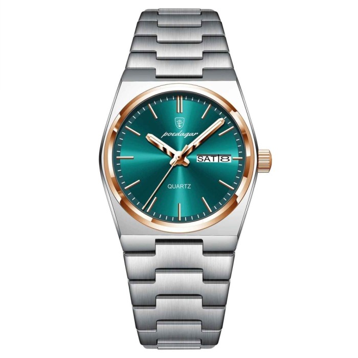 Ceas barbati Poedagar Elegant Fashion Analog Quartz Data Ziua saptamanii