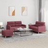 VidaXL Set canapea cu perne, 3 piese, roșu vin, material textil