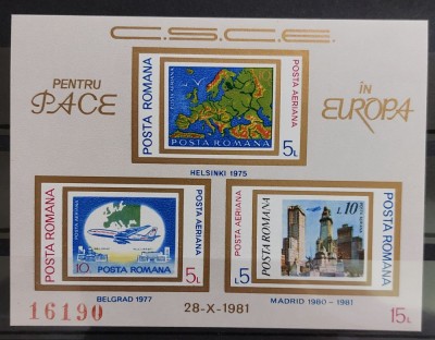 Romania 1981 - Colita C.S.C.E. MNH foto