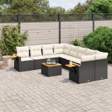 Cumpara ieftin Gossi set mobilier de gradina cu perne, 9 piese, negru, poliratan
