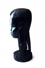 Statueta africana, cap de fata, lemn exotic din esenta tare, 20 cm, handmade. foto