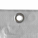 Prelată schelă 0,80 x 10 m, 150 g/m&sup2;, albă &ndash; protecție eficientă pentru șantier