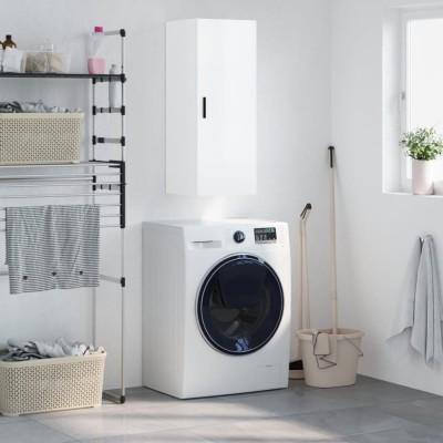 vidaXL Dulap montat pe perete, alb extralucios, 34,5x34x90 cm 828870 foto