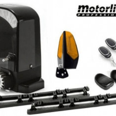 Kit complet automatizare Motorline Bravo500 poarta culisanta cu cremaliera 4 m SafetyGuard Surveillance