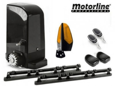 Kit complet automatizare Motorline Bravo500 poarta culisanta cu cremaliera 4 m SafetyGuard Surveillance foto