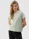 Tricou unicolor cu bumbac organic pentru femei - verde