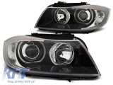 Set de faruri tuning cu ochi de &icirc;nger LED, potrivit pentru BMW 3 E90/E91 03.2005-08.2008, stanga si dreapta Performance AutoTuning