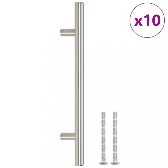Manere de dulap, 10 buc., argintiu, 160 mm, otel inoxidabil