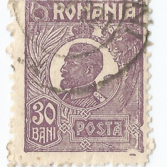 *Romania, LP 72/1929, Ferdinand - uzuale, 30 bani violet, eroare 4, oblit.