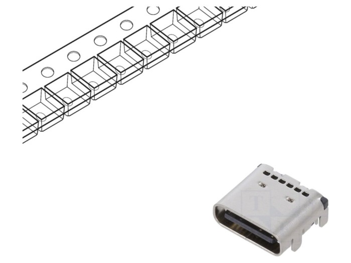 Conector USB C, USB 3.1, SMT