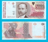 Argentina (p#330) 5.000 Australes 1990 UNC &#039;Celman&#039; serie: 23.671.134 C