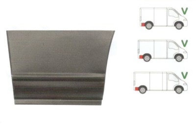 Segment reparatie aripa spate Peugeot Boxer, Citroen Jumper, Fiat Ducato 1994-2006 Partea Dreapta, Spate, in spatele rotii, lungime 325 inaltime 235m foto