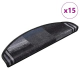 vidaXL Covorașe scări autoadezive, 15 buc., negru și gri, 65x21x4 cm