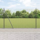 VidaXL Gard de S&acirc;rmă Sudată cu 13 St&acirc;lpi Flanșați Gri 1.4x25 m Oțel