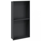 Cumpara ieftin Nisa de dus, negru mat, 32x62x9 cm, otel inoxidabil