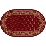Covor Oval Model Bisericesc Lotos 15066-210, Marime 80 x 150 cm, Grena, Rosu, Inaltime Fir 8 mm, Antialergic, Polipropilena, Manastire, Biserica, Alta