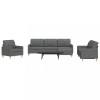VidaXL Set de canapele cu taburet, 4 piese, gri &icirc;nchis, textil 3278296