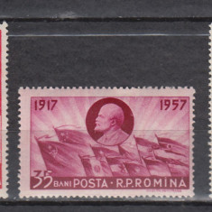 ROMANIA 1957 LP 443 - 40 DE ANI REVOLUTIA SOCIALISTA SERIE MNH