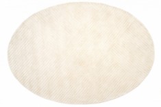Covor Oval Premium, Handmade, India, Model DYWAN SIERRA IVORY, Bej, Crem, Marime 160 x 230 cm, Viscoza, Lucrat Manual, Living, Dormitor, Sufragerie, B